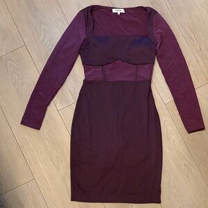 Popilush Medium Shapewear Long Sleeve Mesh Inset Bodycon Midi Dress